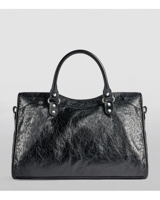 Balenciaga Black Medium Leather Le City Top-Handle Bag