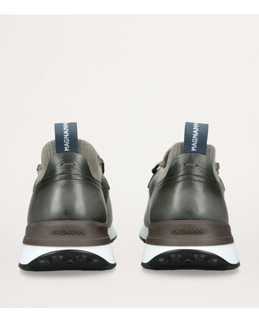 Magnanni Shoes Gray Stratus Lyteknit Sneakers for men