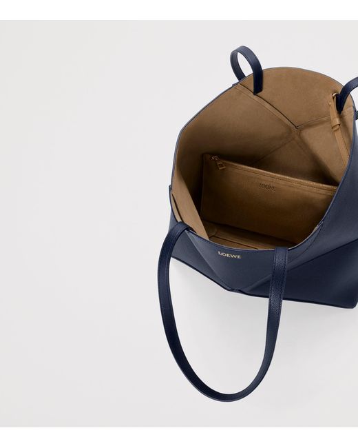 Loewe Blue Medium Leather Puzzle Fold Tote Bag