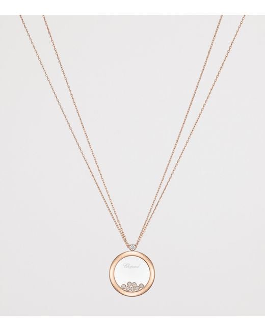 Chopard Metallic And Diamond Happy Diamonds Icons Pendant Necklace