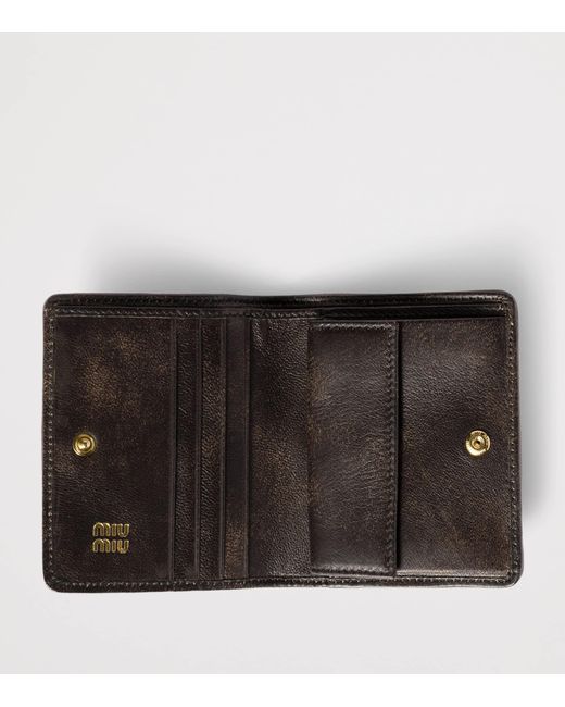 Miu Miu Black Small Leather Matelassé Wallet