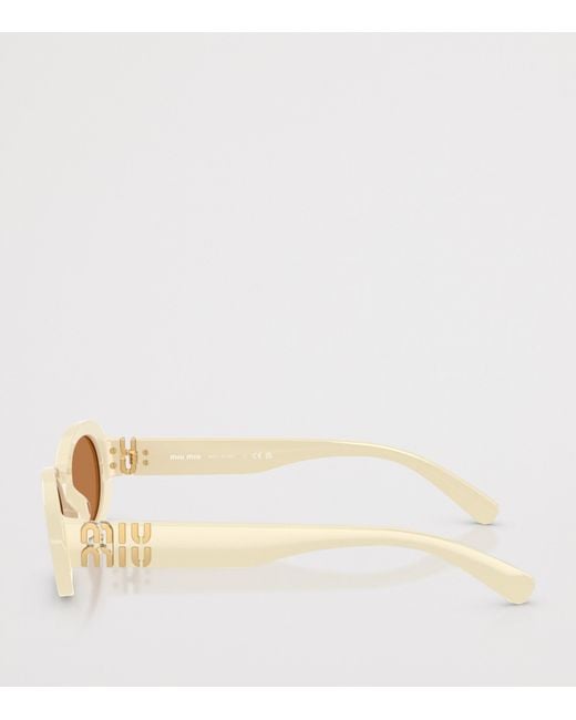 Miu Miu Natural Acetate Oval Mu06Zs Sunglasses