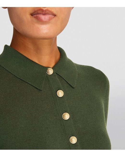 L'Agence Green Collared Sterling Sweater