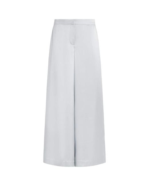 Abadia White Satin Trousers