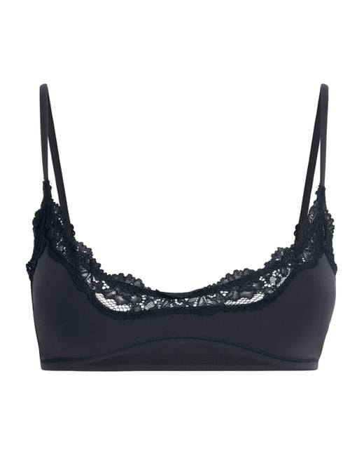 Skims Blue Lace-Trim Fits Everybody Scoop-Neck Bralette