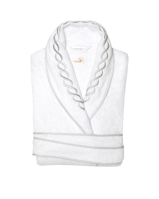 Pratesi White Cotton Treccia Bathrobe