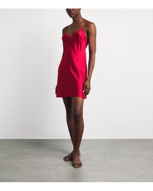 Simone Perele Red Silk-Blend Love Me Slip Dress