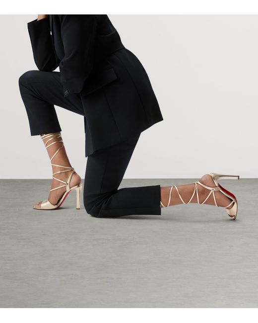 Christian Louboutin Metallic Fanny Randa Leather Sandals 100