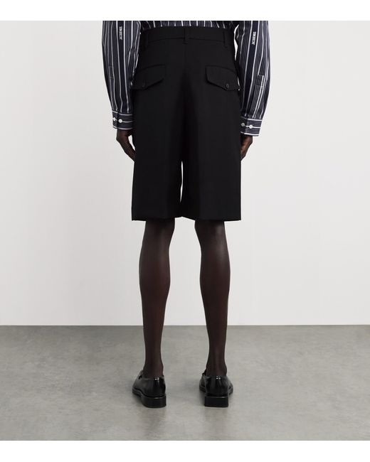 Jacquemus Black Stretch-Wool Ovalu Shorts for men