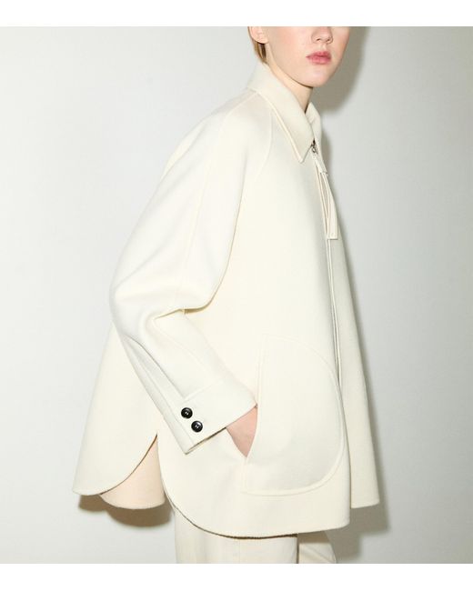 MAX&Co. White Virgin Wool A-Line Coat