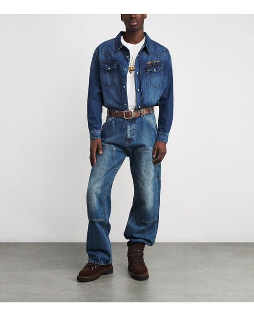 CHERRY LA Brown Leather Studded Santa Fe Belt for men