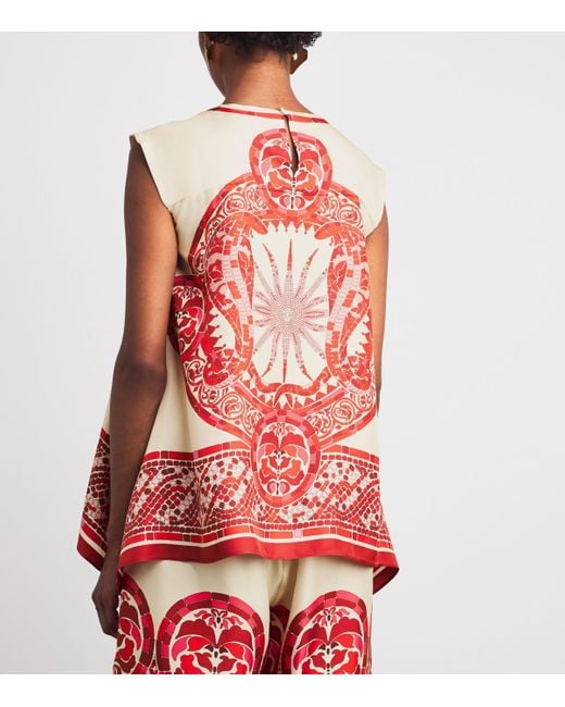 LaDoubleJ Red Silk San Carlo Tank Top