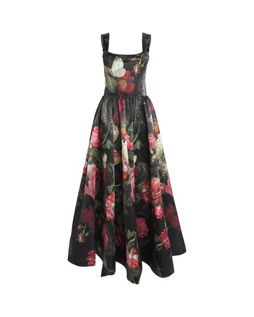 Alice + Olivia Multicolor Satin Corseted Guinevere Gown