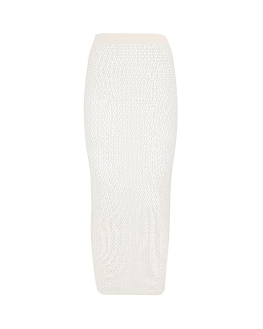 Wolford White Daisy Net Midi Skirt
