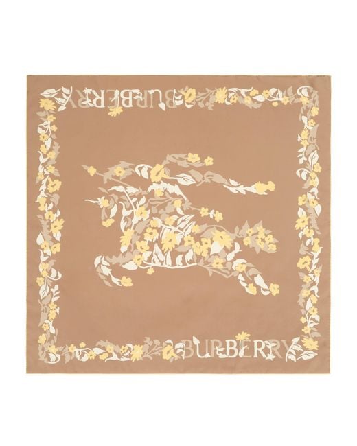 Burberry Natural Silk Floral Ekd Scarf