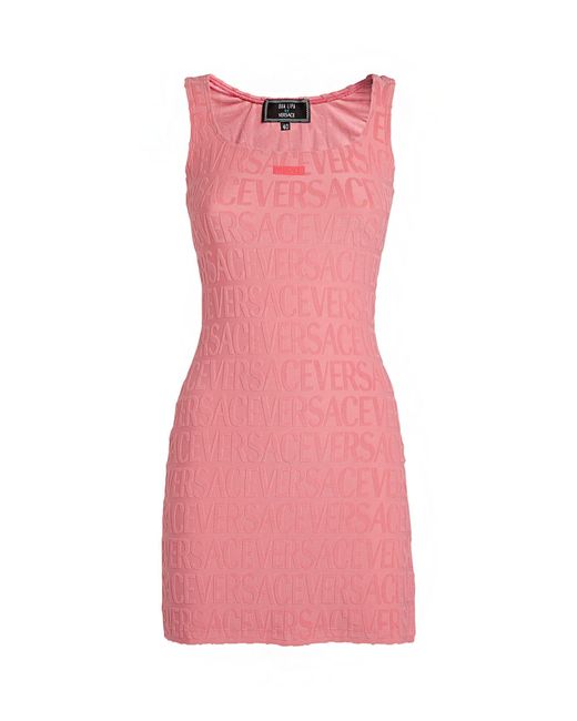 Versace Pink X Dua Lipa Logo Mini Dress