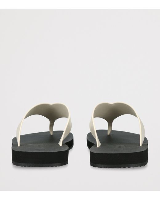 The Row White Dune Classic Ginza Leather Flip Flops
