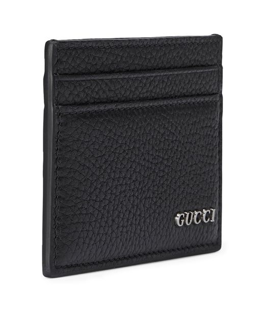 Gucci Black Leather Logo Card Holder for men