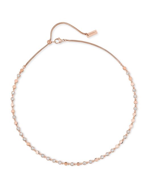 Messika Metallic Pink Gold And Diamond D-vibes Necklace
