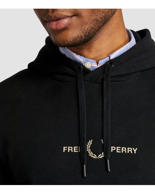 Fred Perry Black Logo Hoodie for men