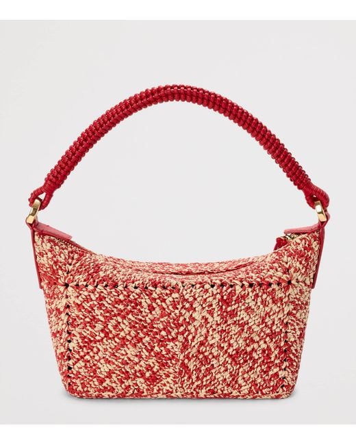 Loewe Red X Paula's Ibiza Raffia Cala Pouch