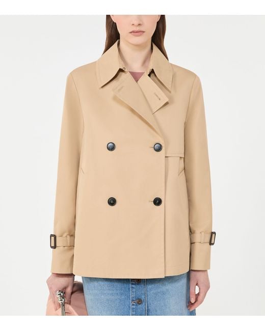 Weekend by Maxmara Natural Gabardine Cropped Trench Coat