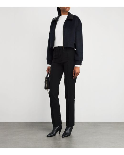 Claudie Pierlot Blue Wool-Blend Collared Jacket