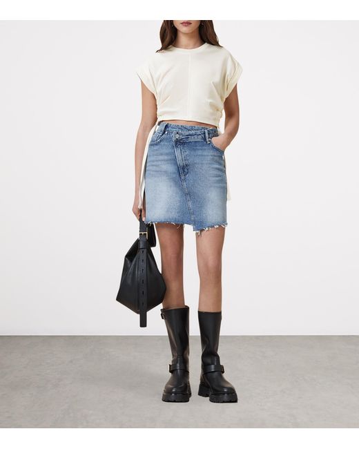 AllSaints White Satin Mira T-Shirt