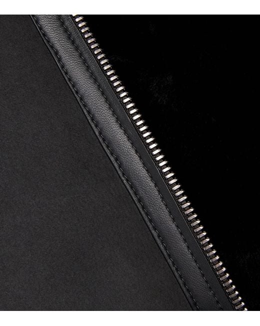 Pal Zileri Black Suede Shearling Bomber Jacket for men