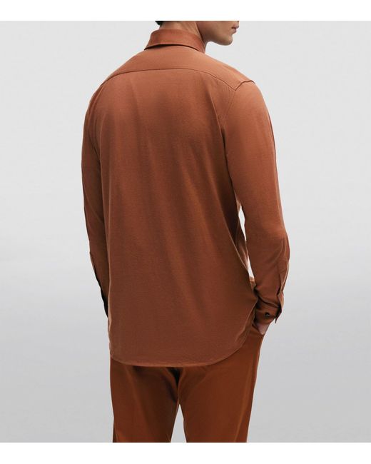 Boss Brown Cotton-Blend Shirt for men