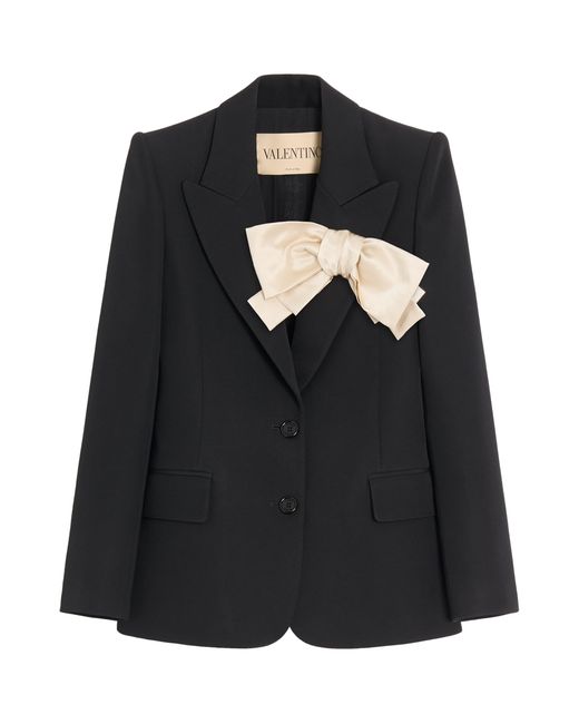 Valentino Black Virgin Wool-Silk Blazer