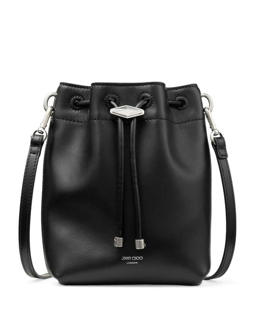 Jimmy Choo Black Mini Bon Bon Cinch Bucket Bag
