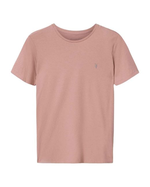 AllSaints Pink Organic Cotton Tonic T-Shirt for men
