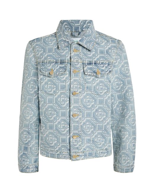 Casablancabrand Blue Monogram Denim Jacket for men