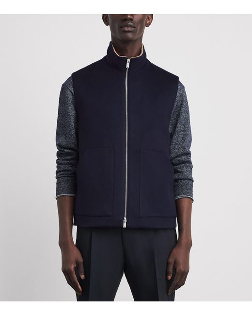 Lardini Blue Wool-Cashmere Gilet for men