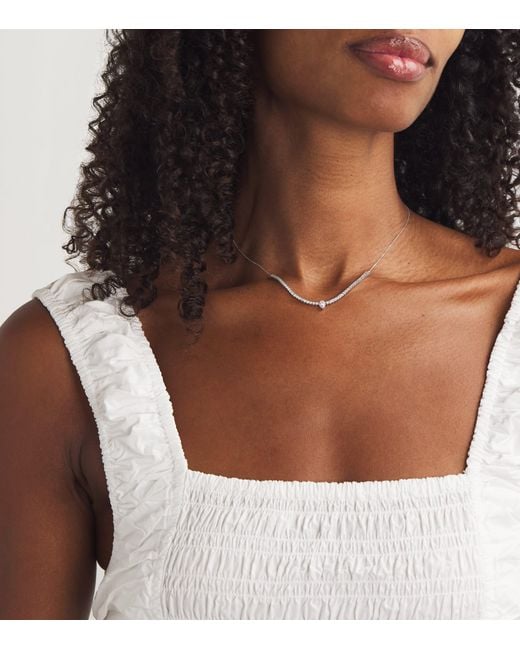 PERSÉE Metallic And Diamond Pear Tennis Necklace