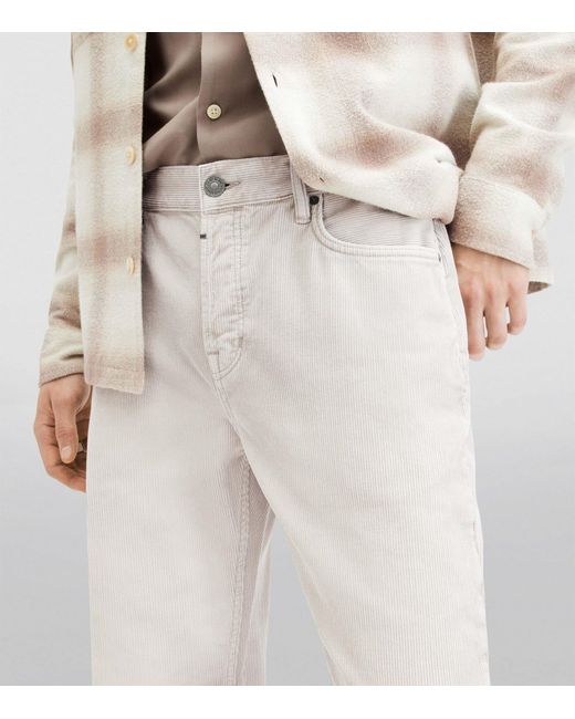 AllSaints White Corduroy Curtis Jeans for men
