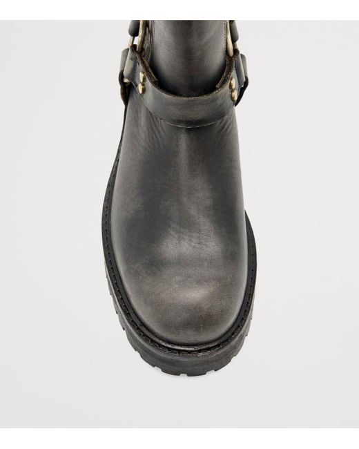AllSaints Black Leather Maddie Biker Boots