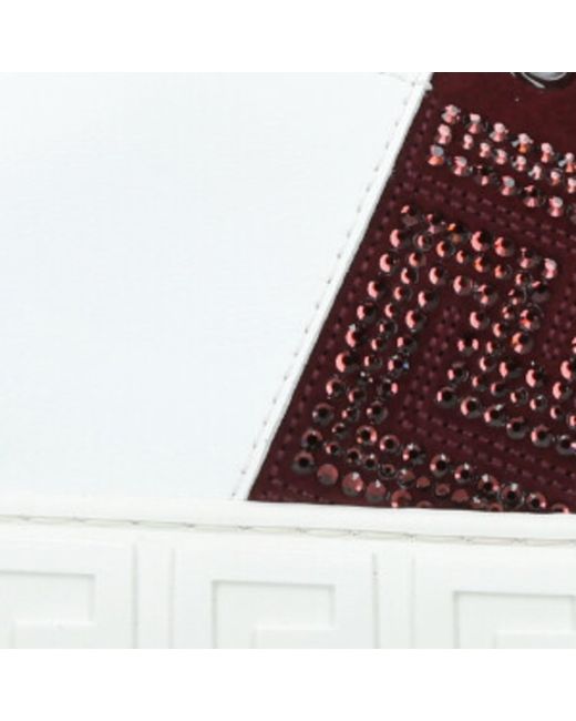 Versace White Embellished Greca Sneakers