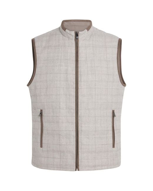 Corneliani Gray Reversible Padded Gilet for men