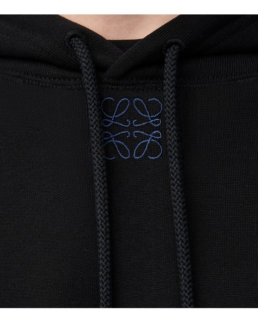 Loewe Black Cotton Anagram Hoodie for men