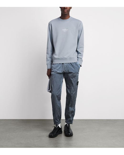Stone Island Blue Archivio Logo Sweatshirt for men