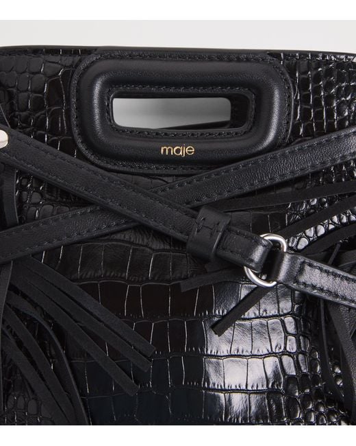 Maje Black Mini Leather M Cross-Body Bag