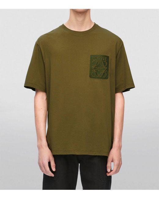 Loewe Green Cotton Logo T-shirt for men
