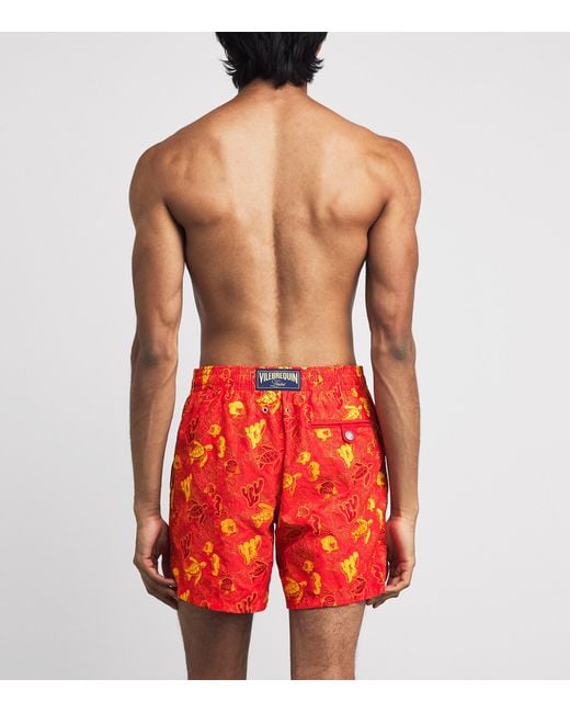 Vilebrequin Aquatic Life-Embroidered Mistral Swim Shorts for men