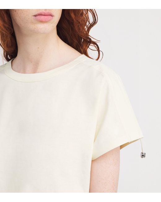 MAX&Co. White Cotton Jersey And Canvas Top