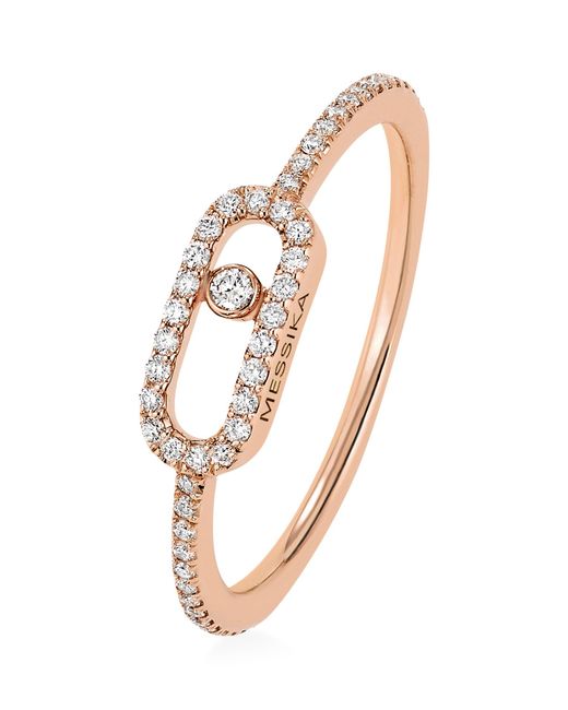 Messika Metallic Pink Gold And Diamond Move Uno Ring