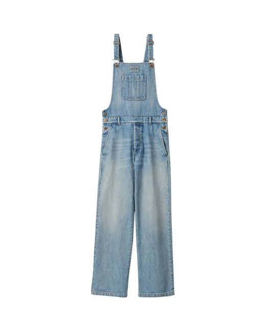 Miu Miu Blue Denim Dungarees