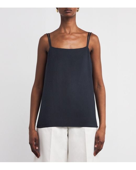 Max Mara Blue Stretch-Silk Cami Top