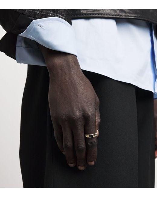 FYR Metallic Sterling, And Onyx Bastet Ring for men